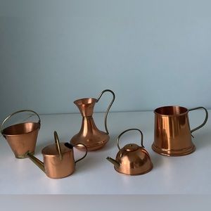 5x Vintage copper kitchen miniatures